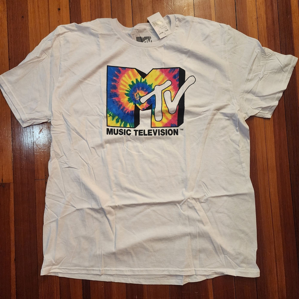 MTV Tie-Dye Logo White Tee